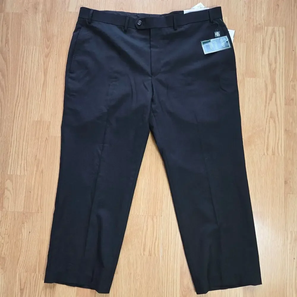 NWT Lauren Ralph Lauren Men's Wool Dress Pants 38W x 30L Black Classic Fit